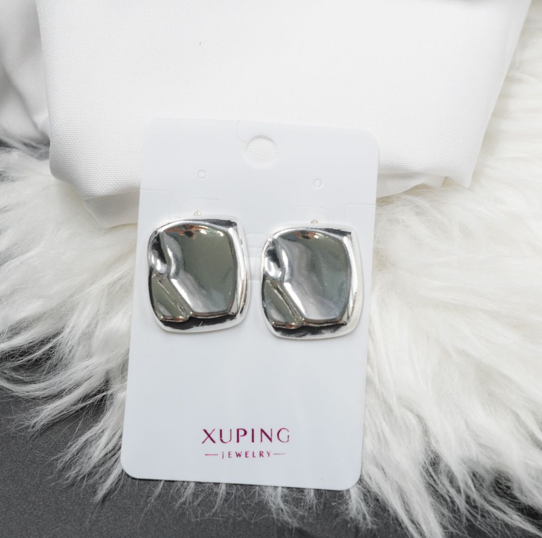 Miniatura 3 de ARETE RODIO CUADRADO PLATEADO